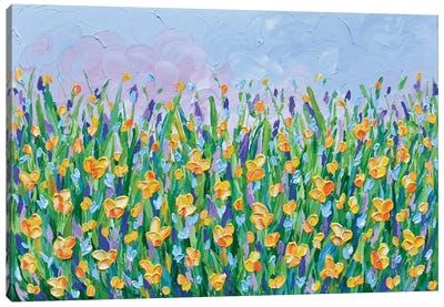 Yellow Flower Meadow Canvas Art Print