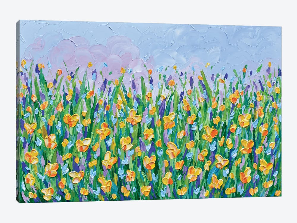 Yellow Flower Meadow by Olga Tkachyk 1-piece Canvas Print