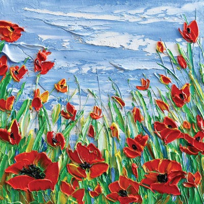 Red Poppies Meadow by Olga Tkachyk framed canvas print
