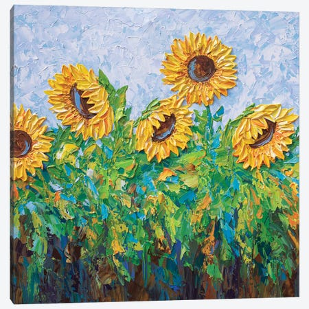 Sunflower Field Canvas Print #OTK191} by Olga Tkachyk Canvas Art Print