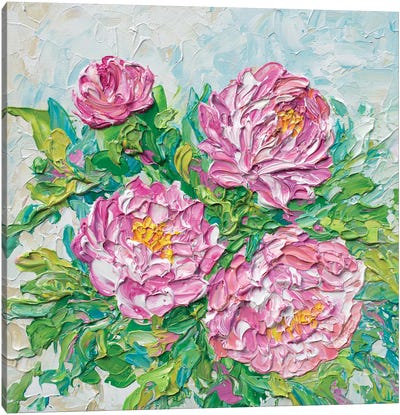 Pink Peonies Canvas Art Print - Olga Tkachyk