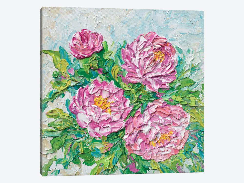 Pink Peonies by Olga Tkachyk 1-piece Canvas Art Print