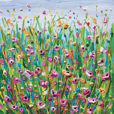 Pink And Green by Olga Tkachyk framed canvas print