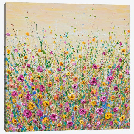 Sunshine Meadow Canvas Print #OTK206} by Olga Tkachyk Canvas Art