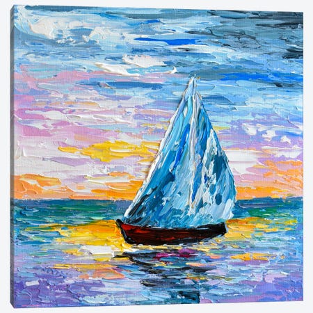 Sailing At Sunset Canvas Print #OTK208} by Olga Tkachyk Canvas Art Print