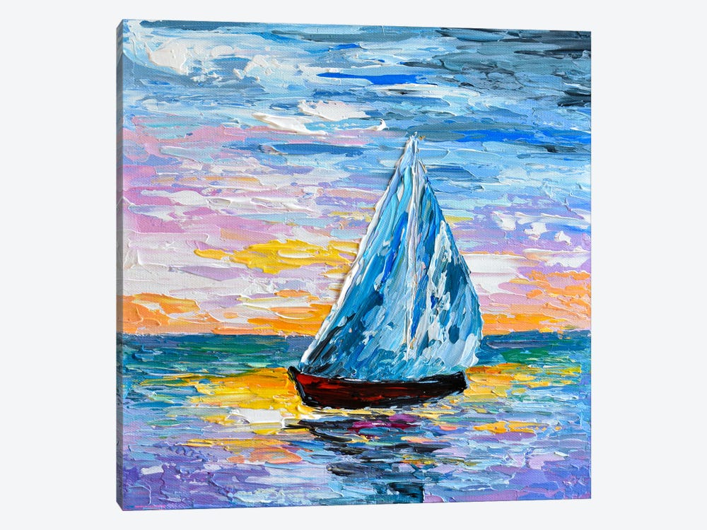 Sailing At Sunset by Olga Tkachyk 1-piece Canvas Print