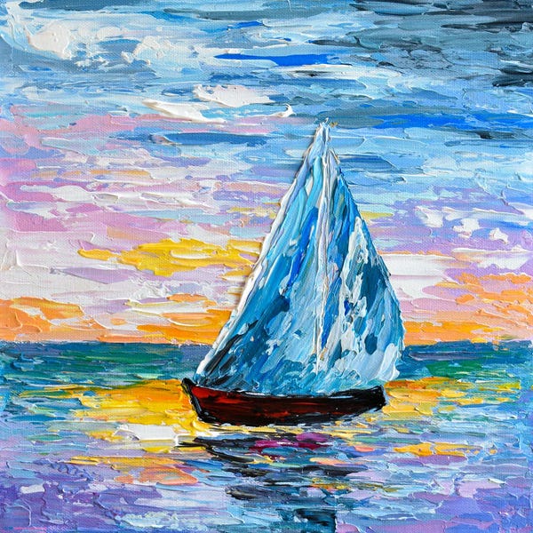 Olga Tkachyk: Sailing At Sunset by Olga Tkachyk
