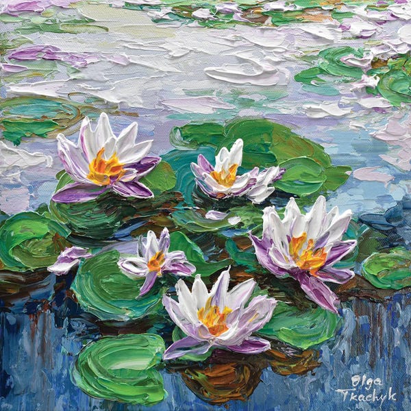 Water Lilies: Lavender Water Lilies by Olga Tkachyk