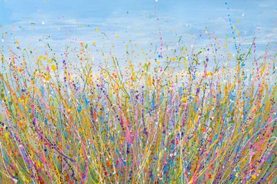 Blue Meadow by Olga Tkachyk framed canvas print