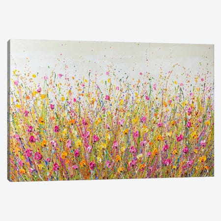 Bright Yellow Meadow Canvas Print #OTK224} by Olga Tkachyk Canvas Wall Art