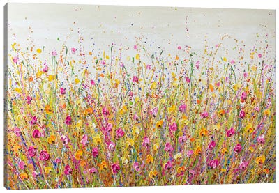 Bright Yellow Meadow Canvas Art Print - Olga Tkachyk