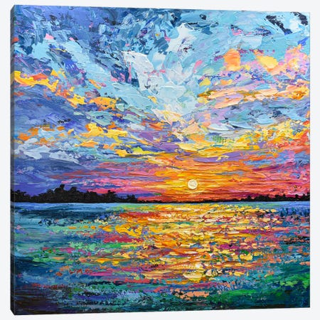 Bright Magical Sunset Canvas Print #OTK226} by Olga Tkachyk Canvas Wall Art