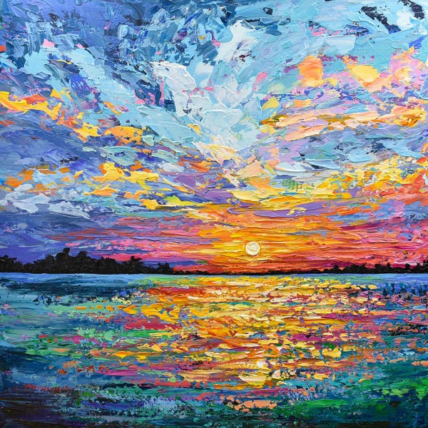 Lake Sunrises & Sunsets: Bright Magical Sunset by Olga Tkachyk