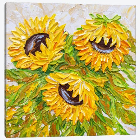 Fall Sunflowers Canvas Print #OTK228} by Olga Tkachyk Art Print
