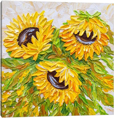 Fall Sunflowers Canvas Art Print - Olga Tkachyk