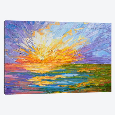 Lake Sunset Canvas Print #OTK229} by Olga Tkachyk Art Print