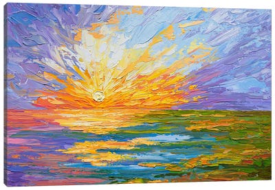 Lake Sunset Canvas Art Print - Olga Tkachyk