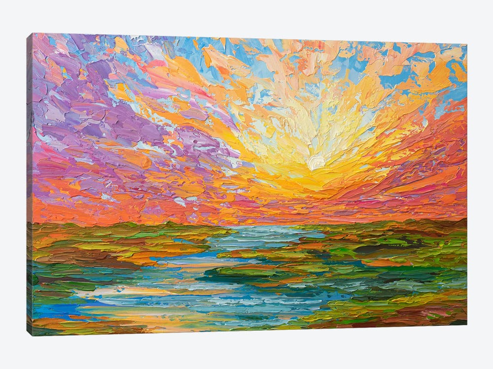 Sunset On The Lake by Olga Tkachyk 1-piece Canvas Wall Art