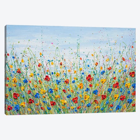 Colorful Flowers Field Canvas Print #OTK232} by Olga Tkachyk Canvas Wall Art