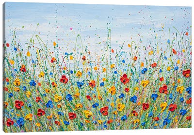 Colorful Flowers Field Canvas Art Print - Olga Tkachyk