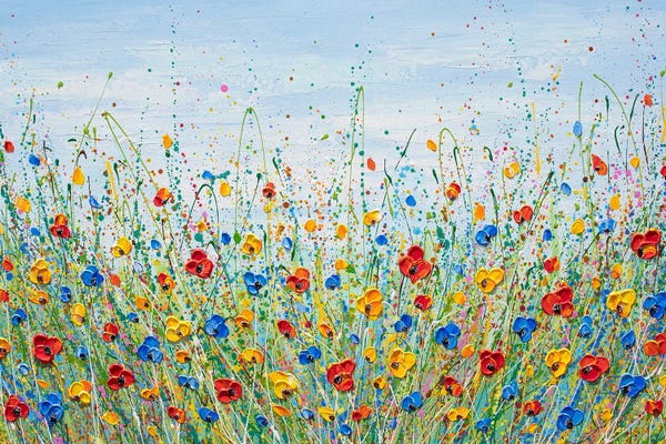 Olga Tkachyk: Colorful Flowers Field by Olga Tkachyk