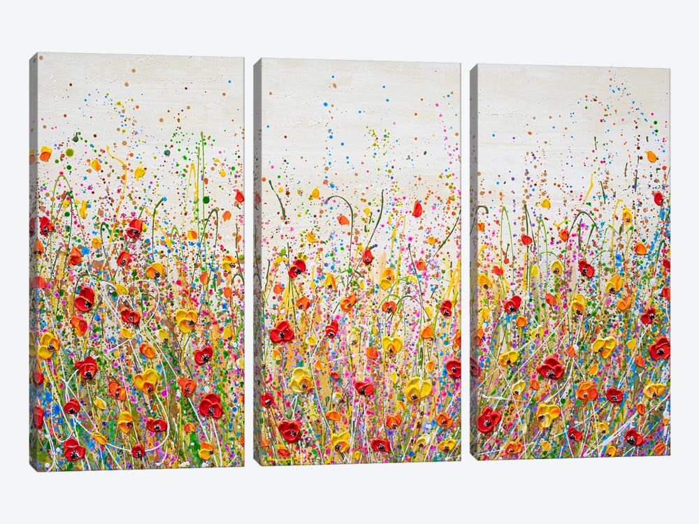 Flourish Of Summer by Olga Tkachyk 3-piece Canvas Art Print