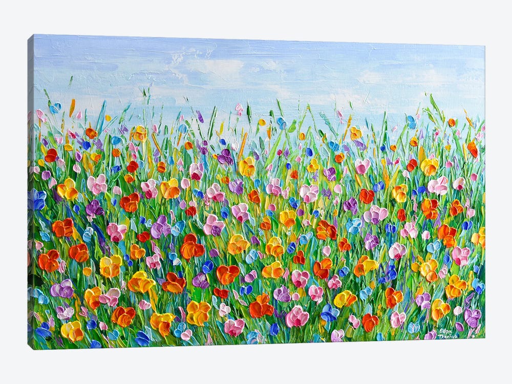 Colorful Wildflower Meadow by Olga Tkachyk 1-piece Art Print