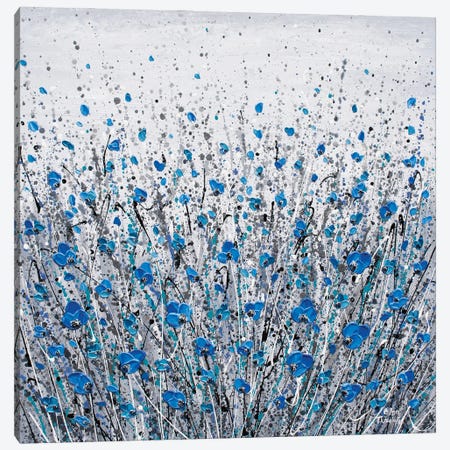 Blue Flowers Canvas Print #OTK236} by Olga Tkachyk Canvas Print