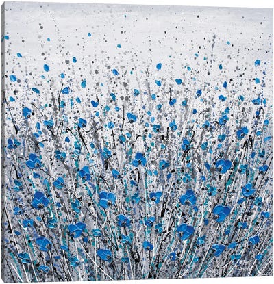 Blue Flowers Canvas Art Print - Olga Tkachyk
