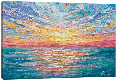 Ocean Sunrise II Canvas Art Print - Coastal Living Room Art