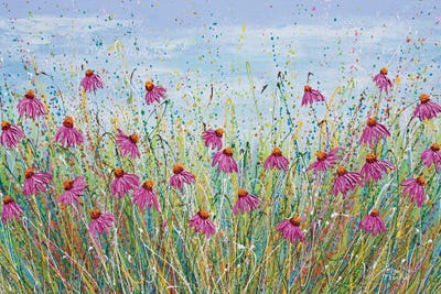 Pink Echinacea by Olga Tkachyk multi panel art