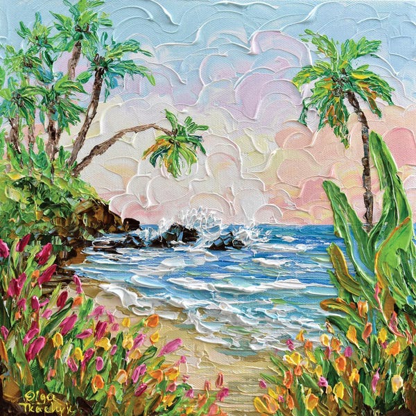 Fine Art Print: Flowers By The Beach by Olga Tkachyk