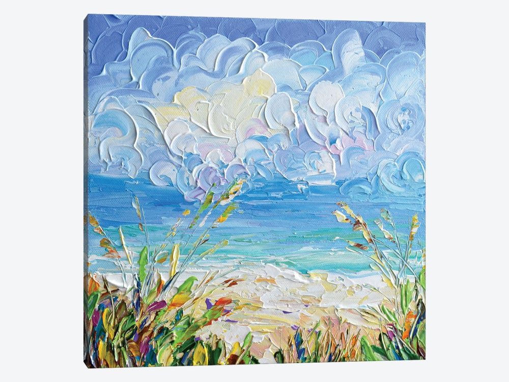Fluffy Clouds At The Beach by Olga Tkachyk 1-piece Canvas Art Print