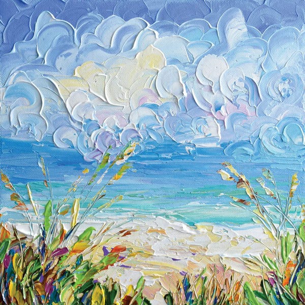 Olga Tkachyk: Fluffy Clouds At The Beach by Olga Tkachyk