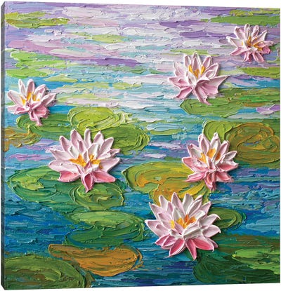 Morning Water Lilies Canvas Art Print - Olga Tkachyk