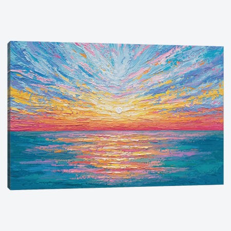 Sunrise At Sea Canvas Print #OTK249} by Olga Tkachyk Art Print