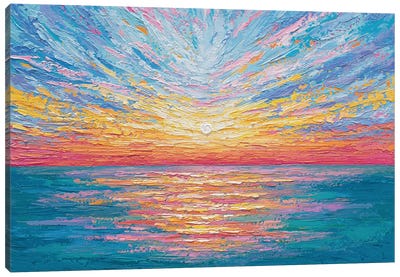 Sunrise At Sea Canvas Art Print - Olga Tkachyk