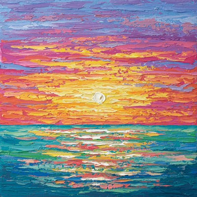 Ocean Sunset II by Olga Tkachyk framed canvas print