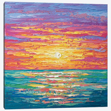 Ocean Sunset II Canvas Print #OTK250} by Olga Tkachyk Canvas Wall Art