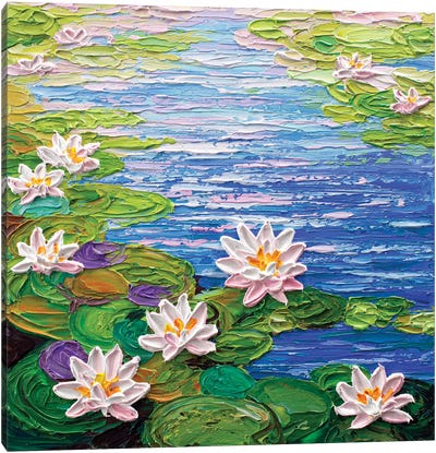 Water Lilies Pond II Canvas Art Print - Olga Tkachyk