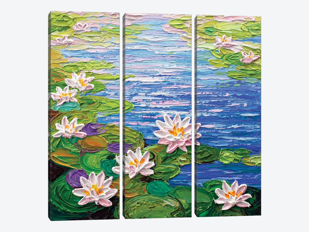 Water Lilies Pond II by Olga Tkachyk 3-piece Canvas Art