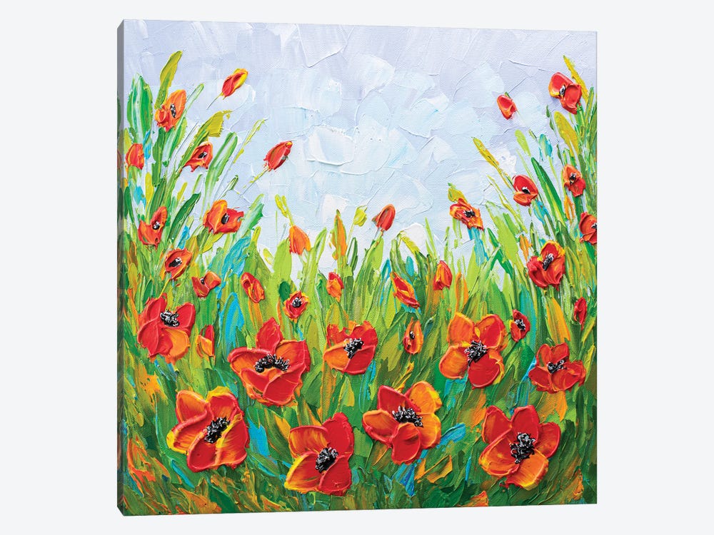 Poppy Field II by Olga Tkachyk 1-piece Canvas Print