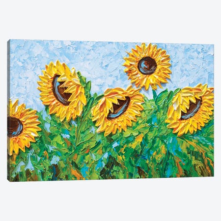 Sunflowers In August Canvas Print #OTK257} by Olga Tkachyk Canvas Print