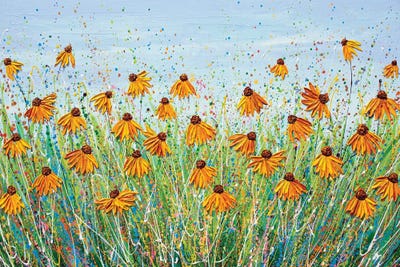 Yellow Echinacea by Olga Tkachyk multi panel art