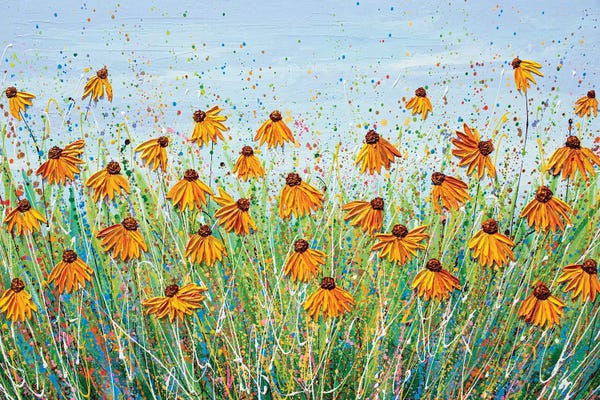 Olga Tkachyk: Yellow Echinacea by Olga Tkachyk
