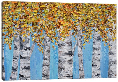 Golden Birches Canvas Art Print - Olga Tkachyk