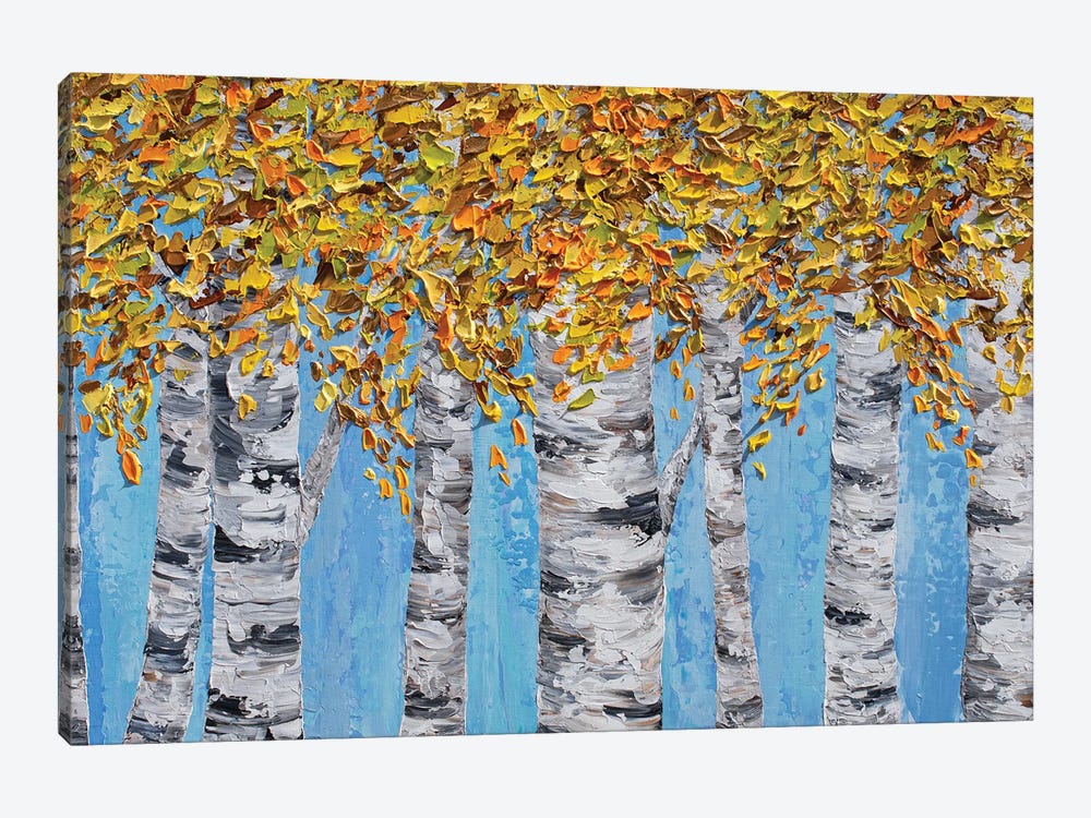 Golden Birches by Olga Tkachyk 1-piece Canvas Print