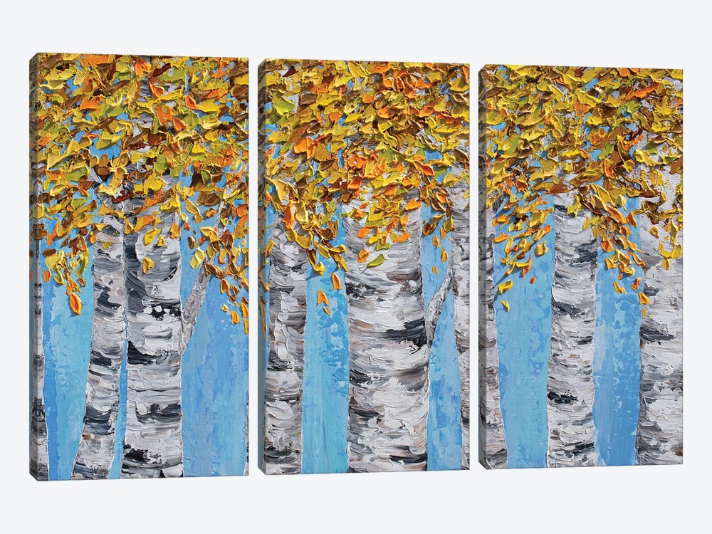 Golden Birches by Olga Tkachyk 3-piece Art Print