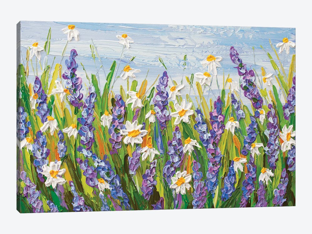 Lavender And Daisies by Olga Tkachyk 1-piece Canvas Print