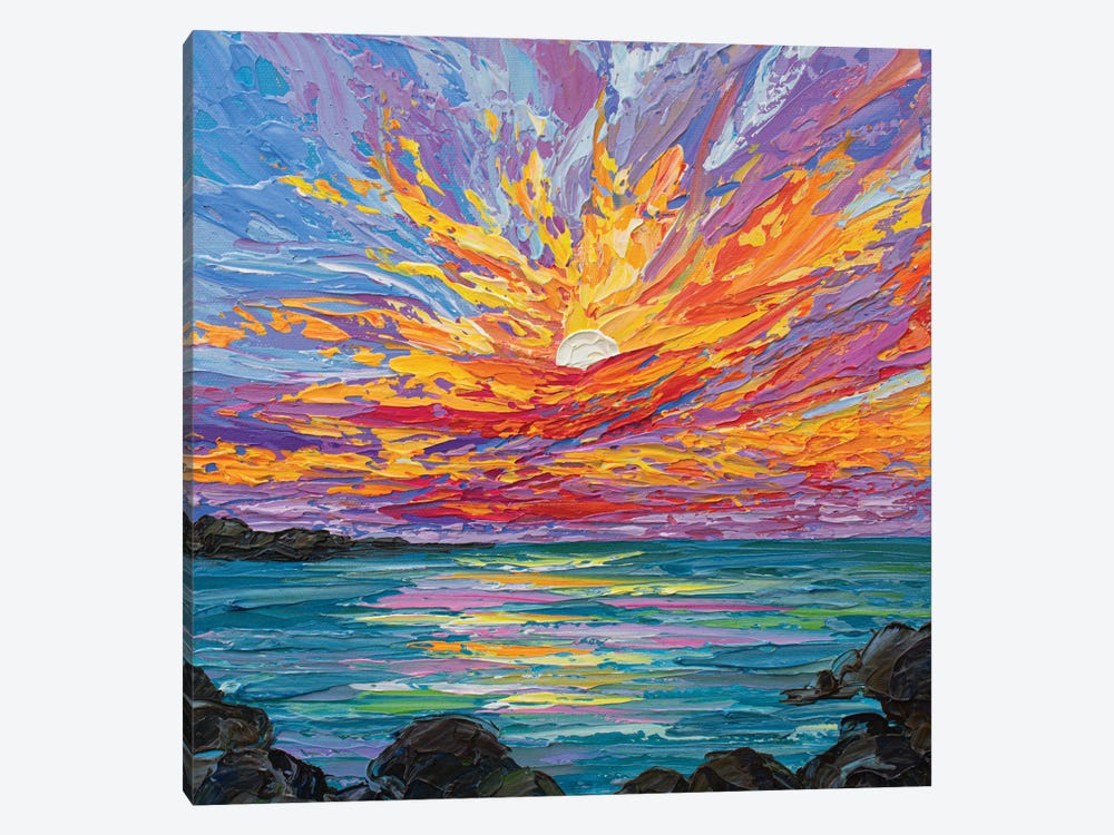 Ocean Rocks At Sunset by Olga Tkachyk 1-piece Canvas Wall Art